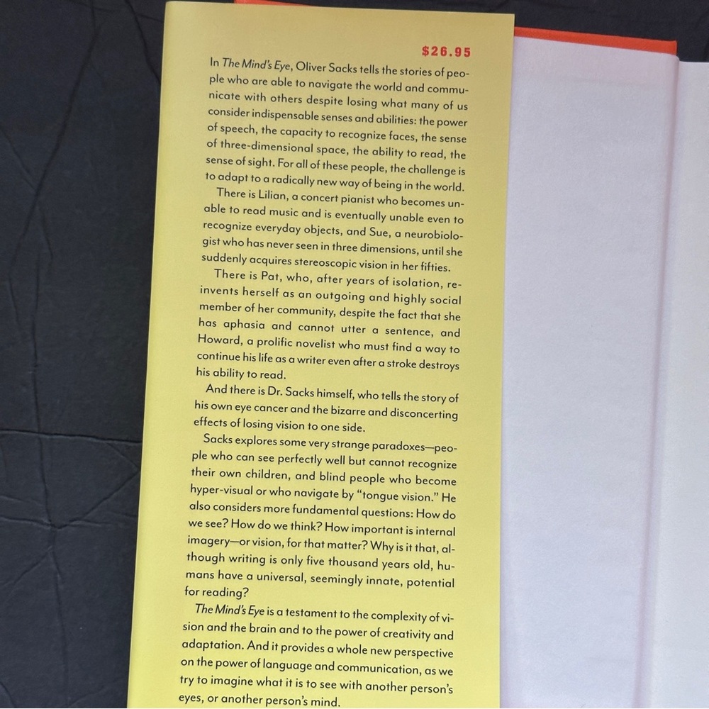 The Mind's Eye by Oliver Sacks | Science, Neurology | Hardcover Book - Picture 3 of 10